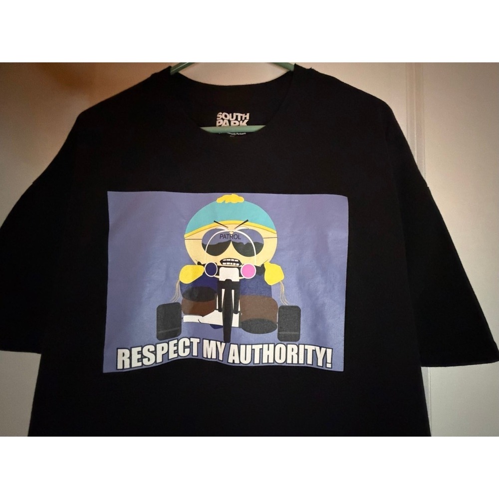 South Park Eric Cartman Respect My Authority Graphic‎ Black T-Shirt Sz Mens XXL